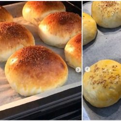 evde hamburger ekmeği yapımı