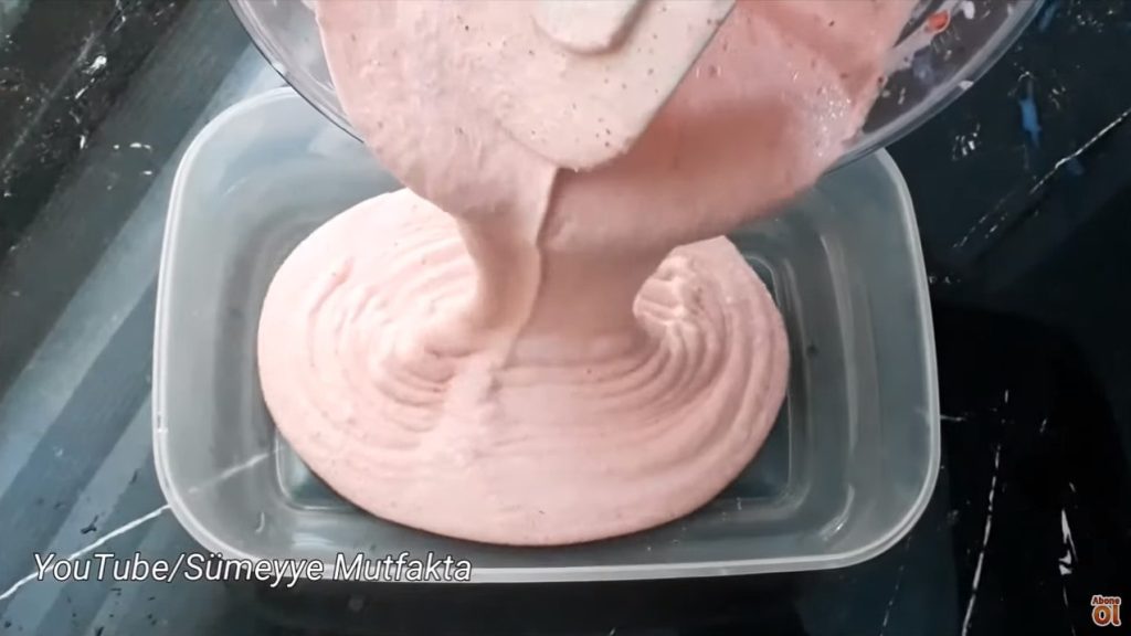 evde çilekli dondurma yapımı